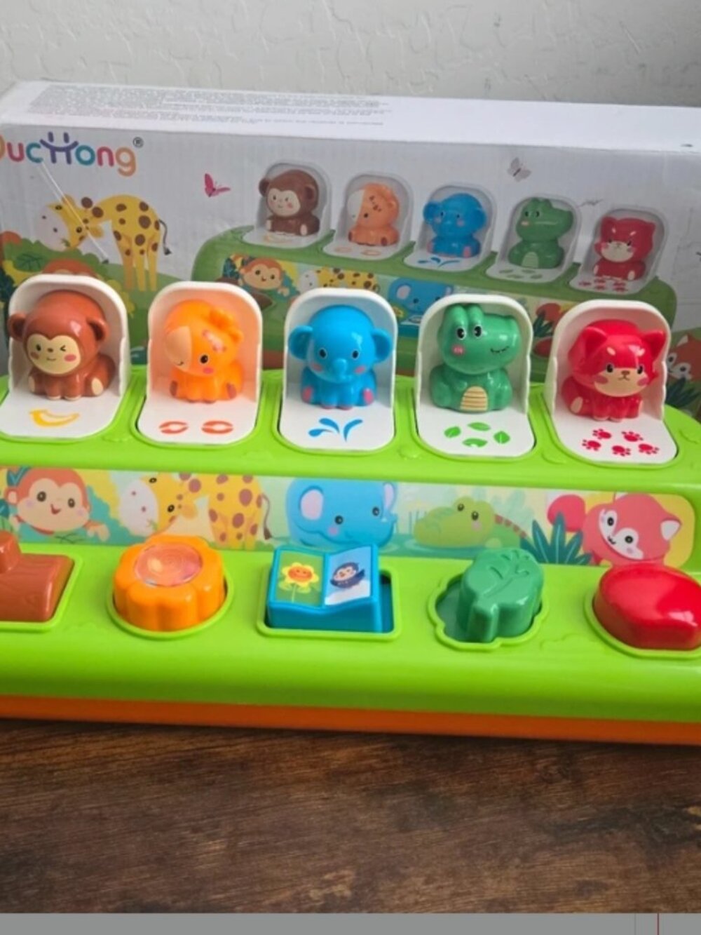 Duchong Interactive Pop-Up Animals Toy Music Lights Montessori Toddler 6M+